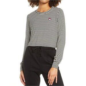 Spiritual Gangster Heart Fiona Crop Tee Striped XS